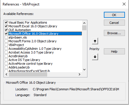 Set VBA Reference Outlook Object Library for Sending Outlook Emails