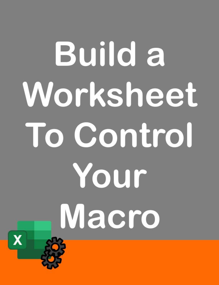 Control Your Macro From A Worksheet